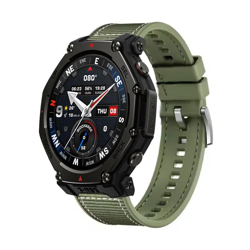 22-мм композитный силиконовый ремешок для Amazfit T-Rex3 Pro 48 мм Плетеный нейлоновый браслет для Amazfit Helio/Bip 6-5/Balance 2 Спортивный ремешок