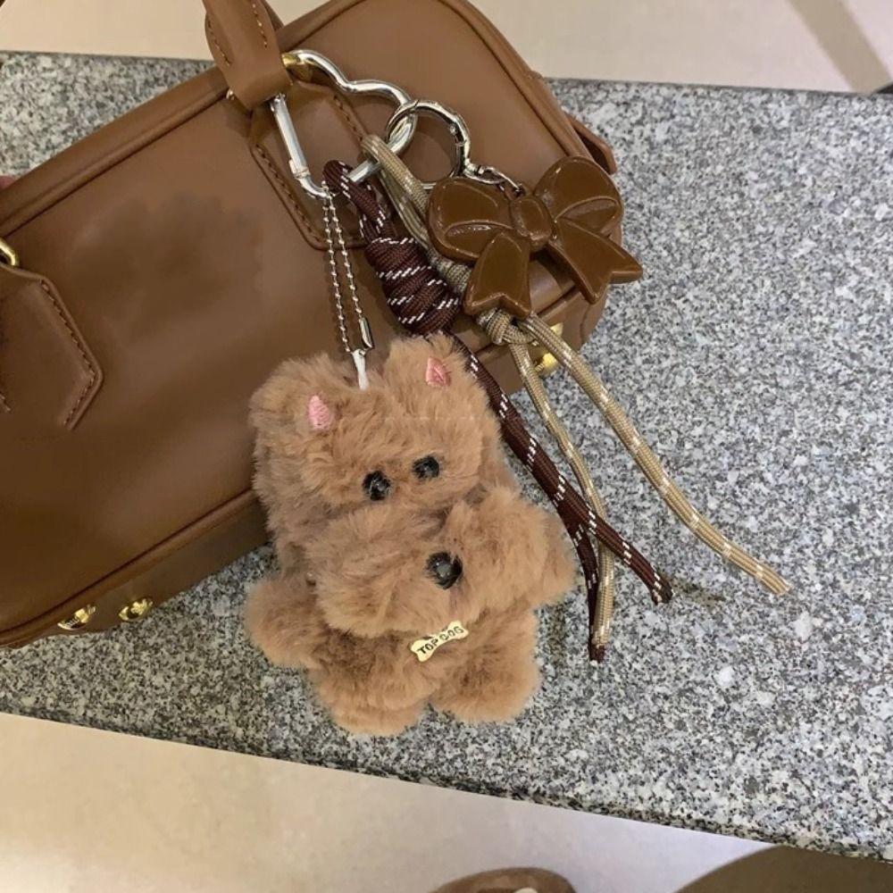 Подвеска в виде щенка в форме сердца, мультяшный автомобильный брелок, модные плюшевые куклы, подарок для девочки