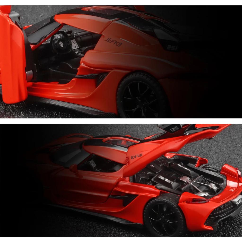1/32 Koenigsegg Jesko Supercar High Simulation Diecast Metal Alfalywy Model Car Sound Light Pull Back Collection Kids Toy Gifts