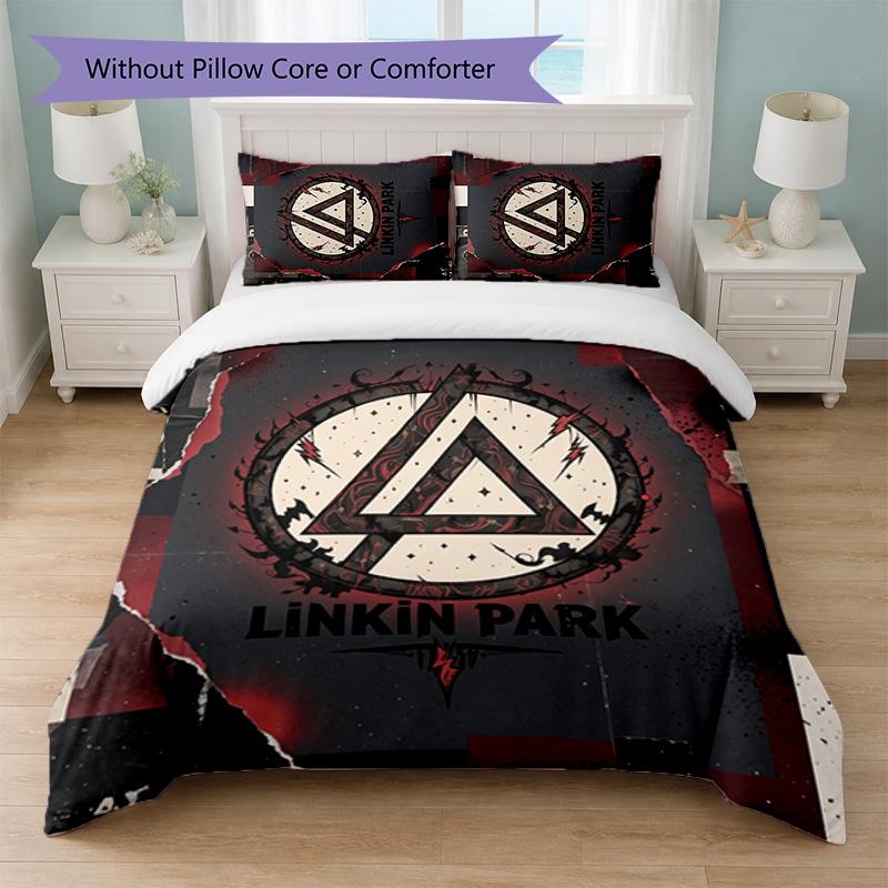 Linkin Park Print 3Pcs Bedding Set Duvet Cover With Two Pillowcases Soft Bed Linen For Household Bedroom