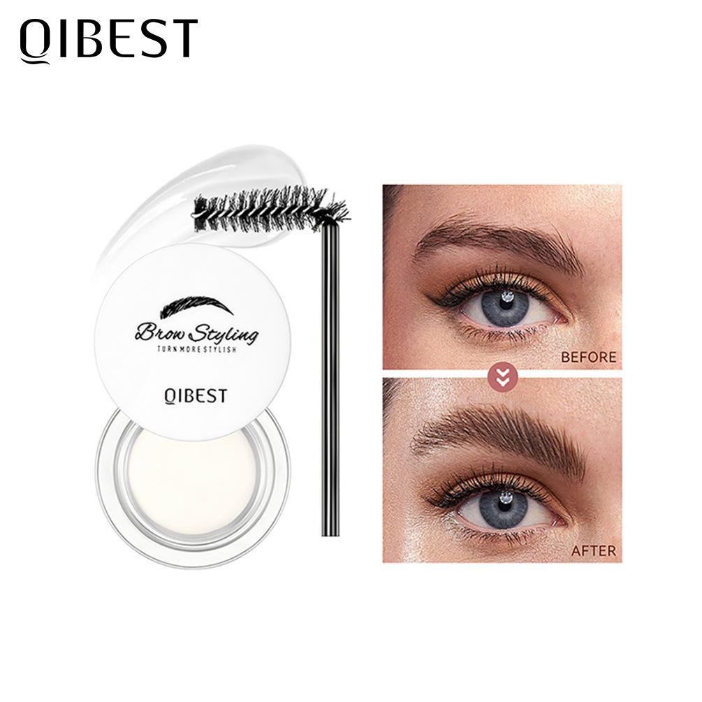 QIBEST Clear Eyebrow Styling Cream Natural Dimensional Wild Eyebrow Wax Waterproof Long Lasting Shaping Eyebrow Soap