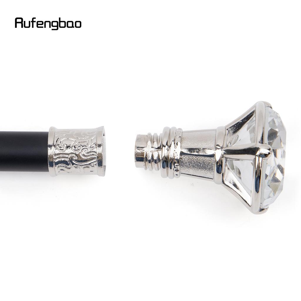 Прозрачная белая трость в форме бриллианта, модная декоративная трость для джентльмена, элегантная трость для косплея, набалдашник, посох 90 см