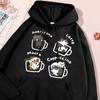 American Style Coffee Cat Men Women Hoody Fashion Loose Clothes Creativity Street Sweatshirt Fleece Oversized Couple Hoodies