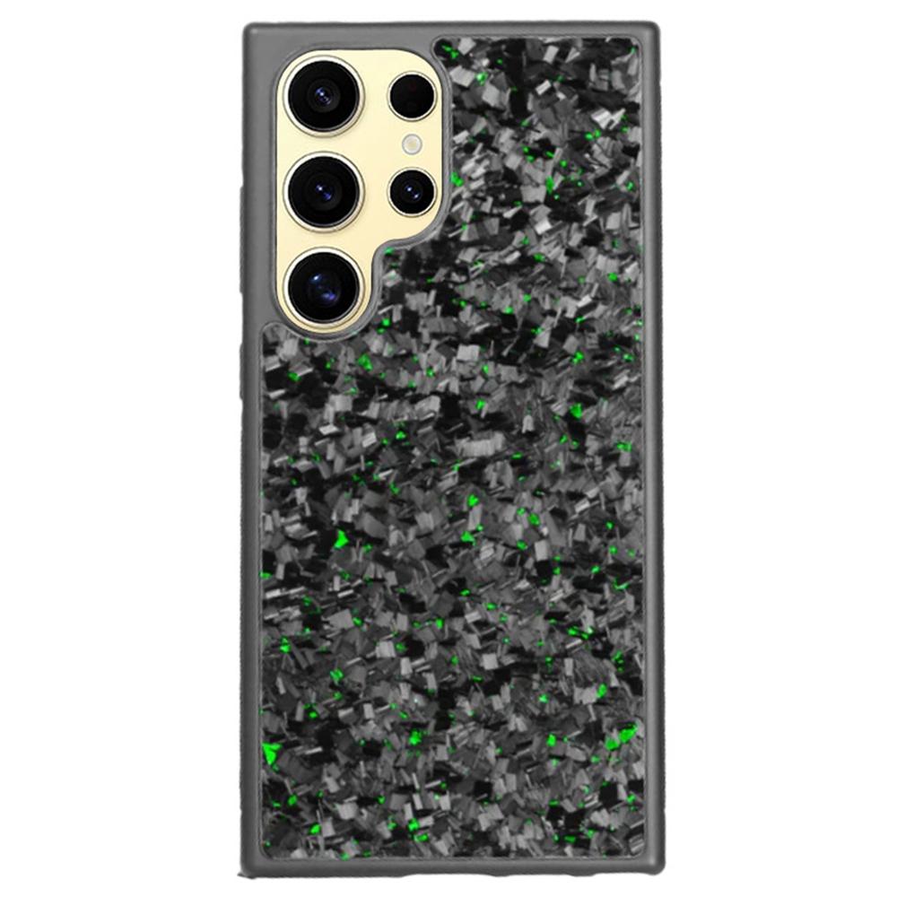 Для Samsung Galaxy S24 Ultra Магнитный чехол Кованая текстура Арамидное волокно+ТПУ Противоскользящая крышка для телефона