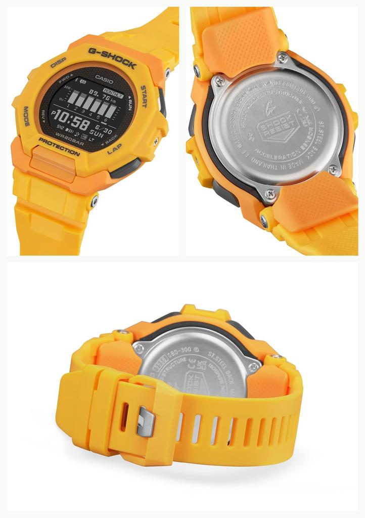 Часы оснащены Bluetooth и используют биопластик Желтый [Casio] G-Shock [] G-SQUAD GBD-300-9JF Мужские
