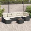 VidaXL 8-piece Garden Sofa Set with Cushions In Black Poly Rattan 3359306
