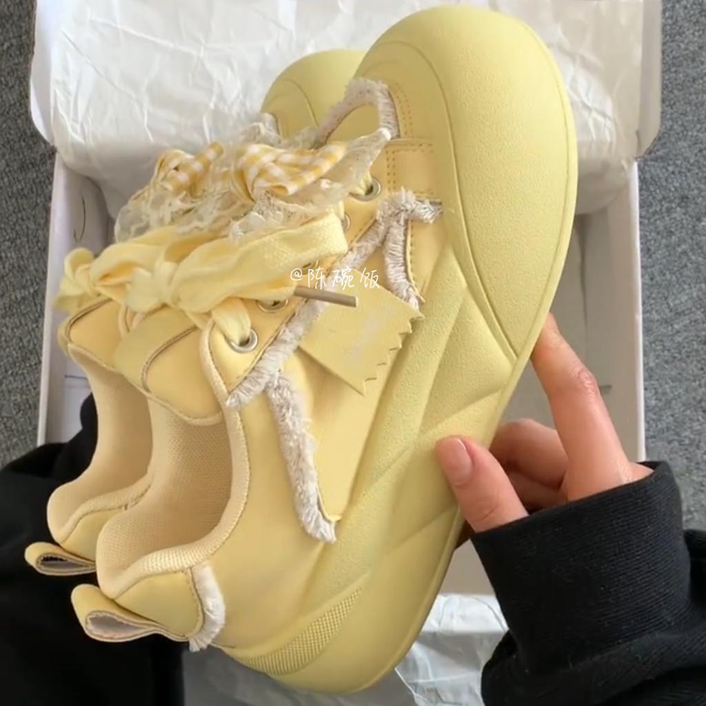 Чжао Рут кампус ветер большеголовые туфли круглый носок толстая подошва туфли весна новинка нишевые универсальные туфли-хлебцы