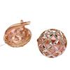 Purple Gold Round Hollow Earrings Classic Fashion Temperament Luxury Rose Gold Plated Round Buckle