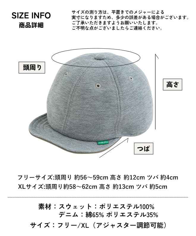 Nakota BOLD ROUND CAP Бейсболка Короткая Однотонная Простая Повседневная и Универсальный размер Серая Кепка, Козырек, Деним, Стиль, Мужская Женская, Весна, Лето, Осень, Зима,