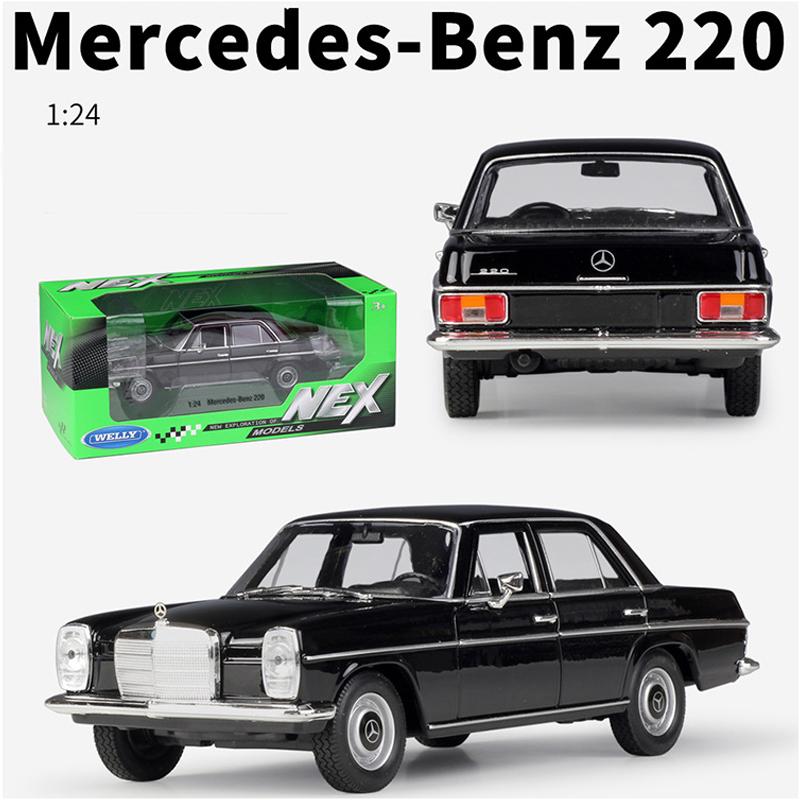 Welly 1:24 масштаба Mercedes-Benz 220, модель автомобиля из сплава, литье под давлением, металлические игрушечные автомобили, модель автомобиля, высокая имитация, коллекция, детские подарки