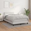 3141054 vidaXL Bed with Box Spring and Mattress White 120x200cm Faux Leather