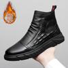 Popular Crocodile Classic Men's Boots with High Top Zipper British Style Casual Boots Trendy Motorcycle Shoes