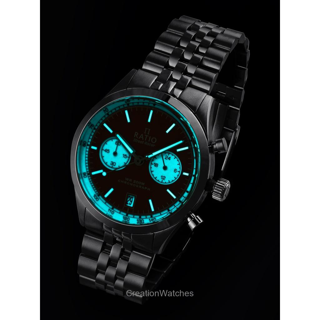 RATIO Часы Street Racer Chronograph RTC015 200M с циферблатом «обратная панда», лимитированная серия