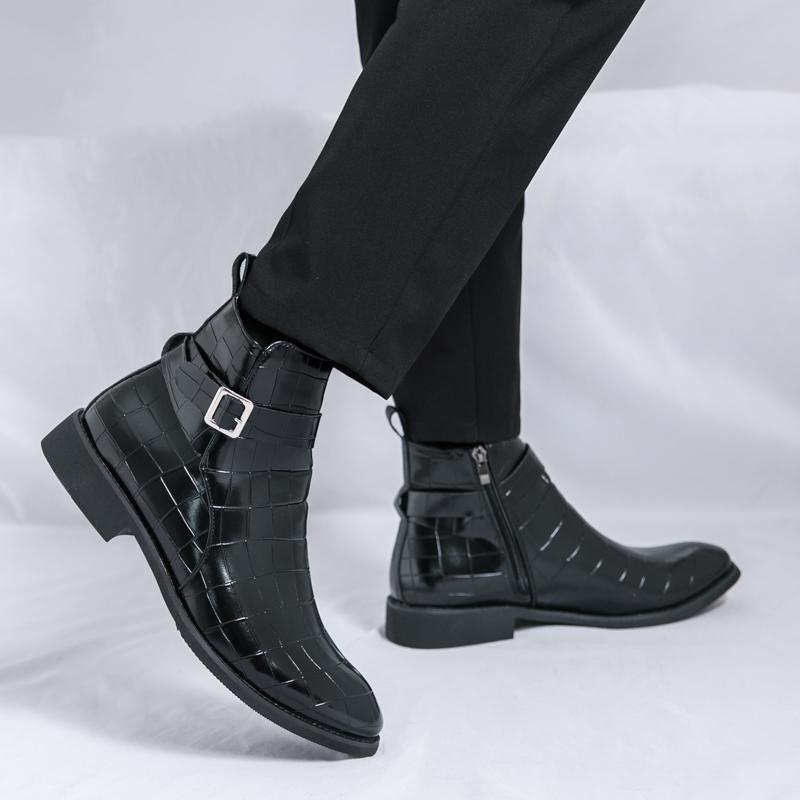 Мужские высокие кожаные ботинки Модный дизайнерский стиль Отдых на природе Вечеринка Повседневные офисные деловые мужские свадебные ботинки 38-47