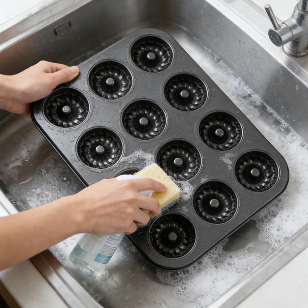 Carbon Steel Mini Fluted Tube Cake Pan Non-stick Bread Baking Pan Pumpkin Cake Baking Mold  Muffin