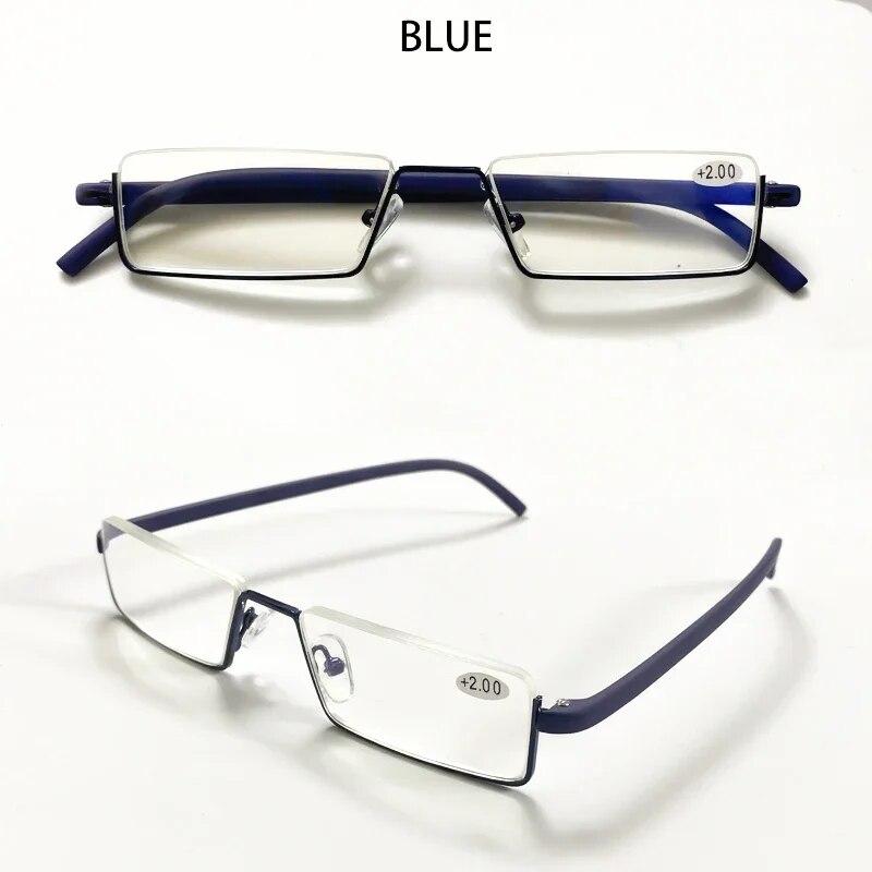 TR90 полуоправа с защитой от синего света, очки для дальнозоркости, роскошные женские и мужские очки для чтения, очки по рецепту с футляром для диоптрий