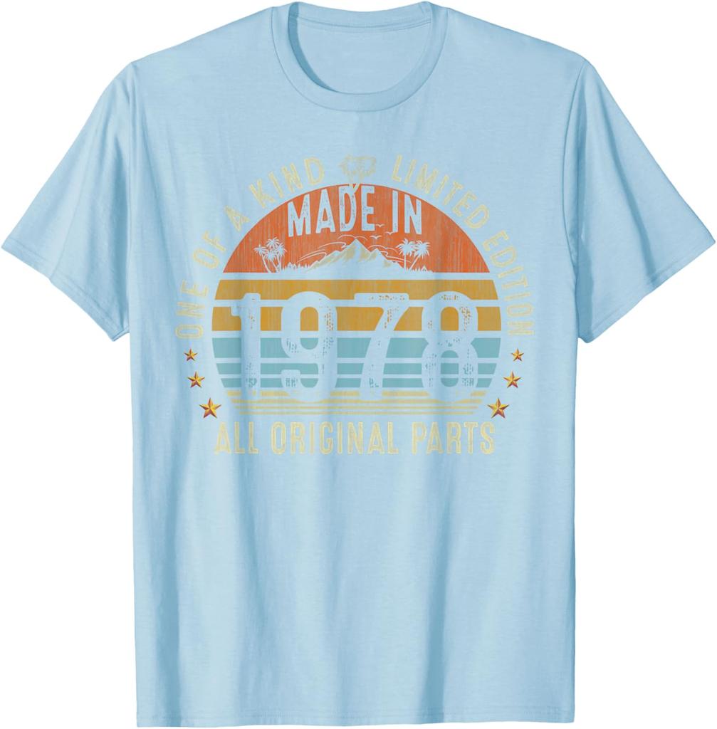 47th Birthday Gifts Men Women Vintage 1978 Original Parts TShirt