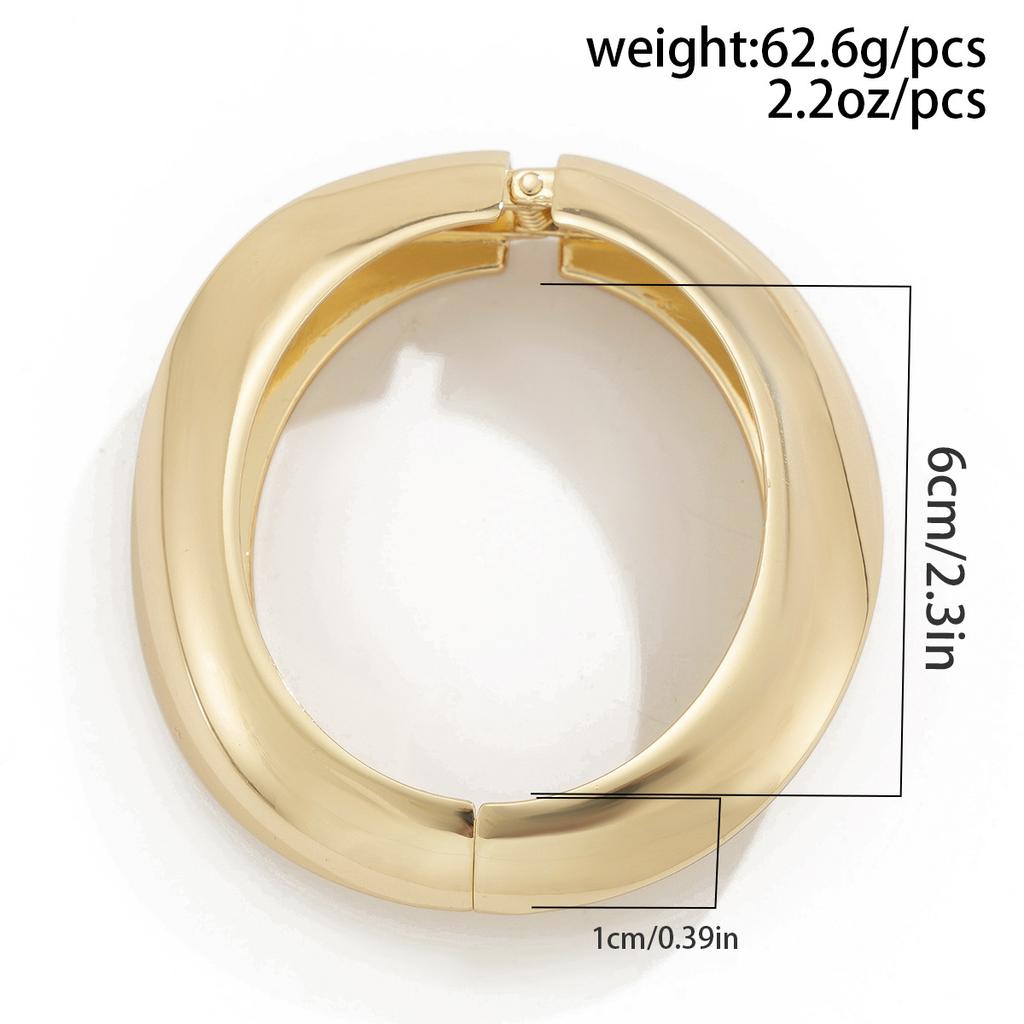 1 Pcs Exaggerated Spring Bangle Open Bracelet Punk Gold Silver Color Hip Hop Geometric Metal Cuff Wide Bangles for Women Jewelry Femme Accessories