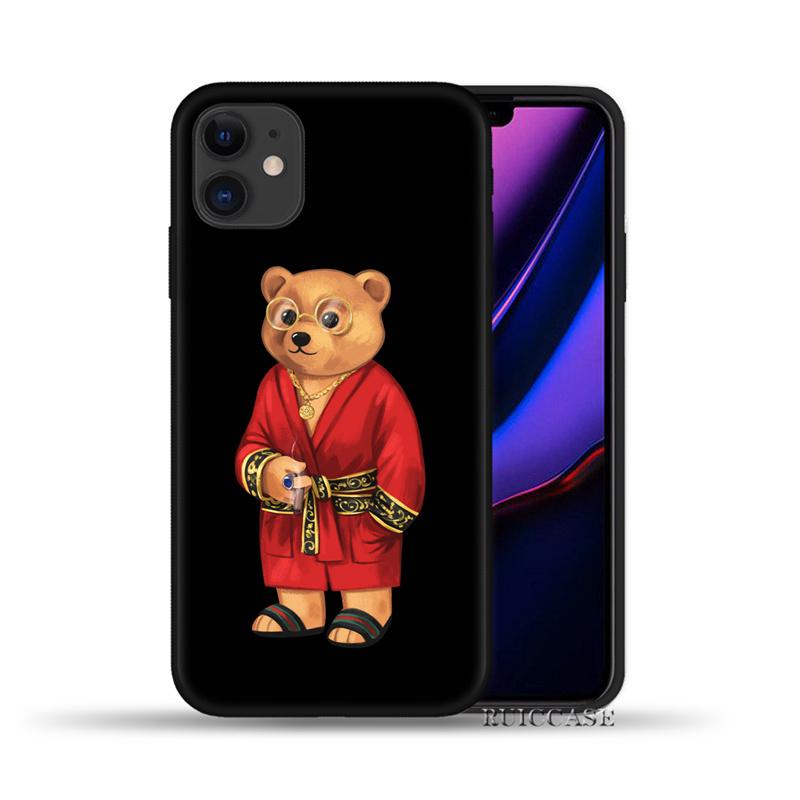 Милый медведь модный брендовый защитный чехол для iPhone 11 12 13 Pro XS Max XR X 6 6S 7 8 Plus 5S SE 2020 12Mini мягкий силиконовый чехол