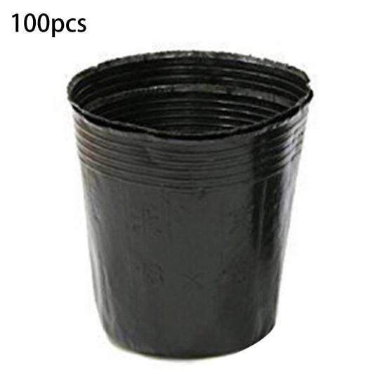 100 шт. посадочный горшок с большой головкой для дома, пластиковый цветочный контейнер, модный эластичный