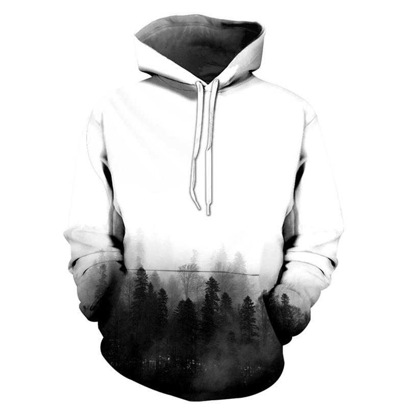 Толстовка с капюшоном с 3D-принтом и изображением листьев для мужчин. Узор из разноцветных растений. Длинные рукава. Модные толстовки. Топы-пуловеры. Толстовки больших размеров.
