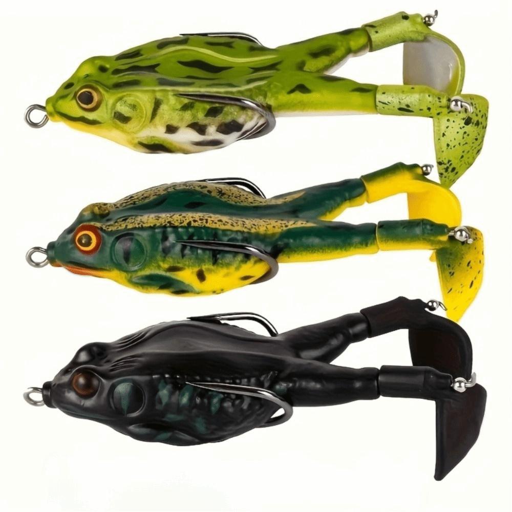 Double Propellers Frog Lure Rotating Tail Bass Fishing Lures Soft Frog Lure Freshwater Fishing