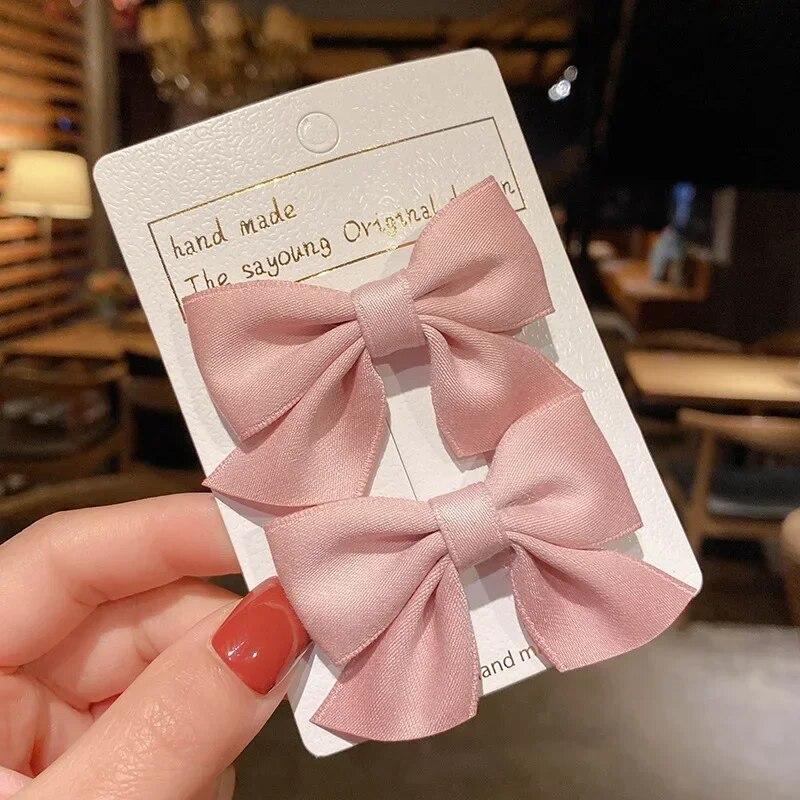 2pcs Korean Kids Bow Hair Clips Cute Girls Princess Braid Hair Headwear Girls Children Hair Accessories