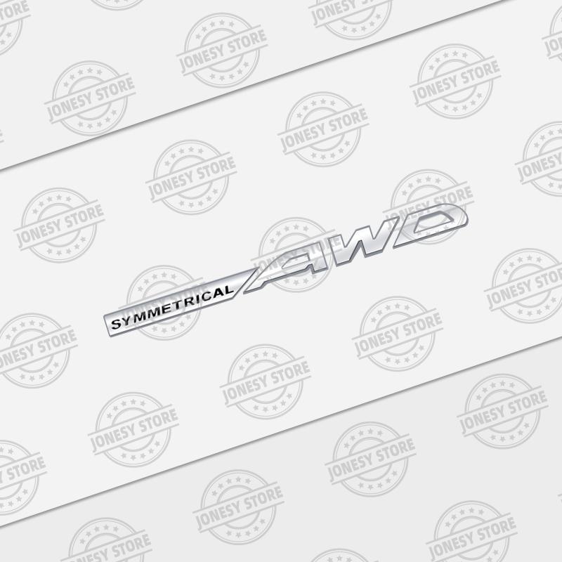 Auto Metal SYMMETRICAL AWD Logo 3D Badge Lettering Decals Trunk Sticker For Subaru Legacy XV Outback Forester Impreza BRZ STI Y2