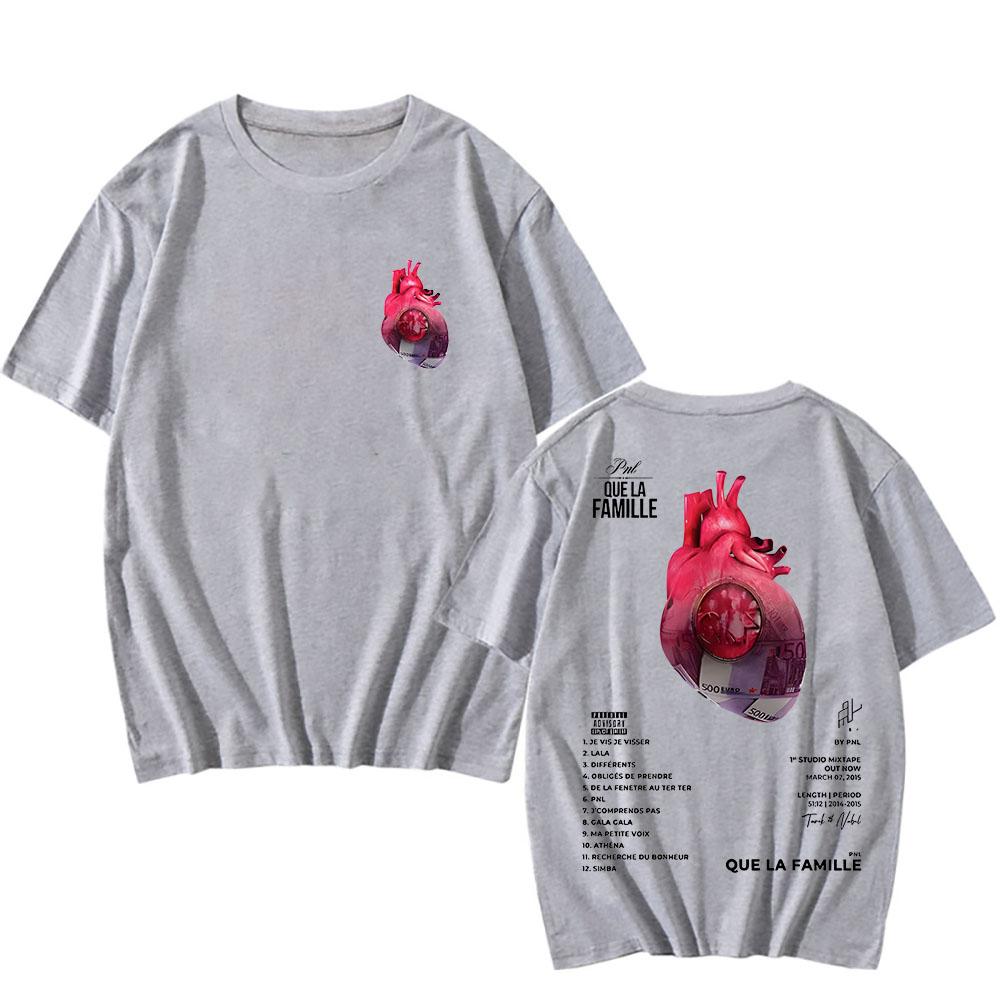 Футболка PNL Que La Famille с графическим принтом, модная повседневная футболка, унисекс, винтажная хлопковая футболка, панк, одежда с круглым вырезом