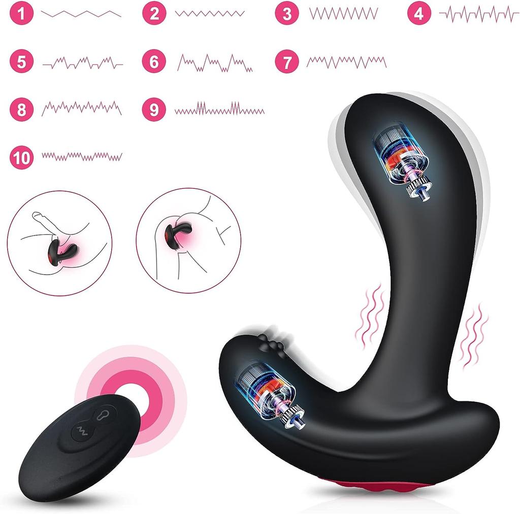 Remote Control Prostate Massager with Automatic Inflation Vibrating Modes for Adult Male Female Prostate Stimulator Anal Sex Toys for Men Women