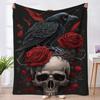 Halloween Pumpkin Ghost Skull Flannel Blanket Throw Blanket Nap Blanket Spooky Halloween Decor Polyester Soft Flannel