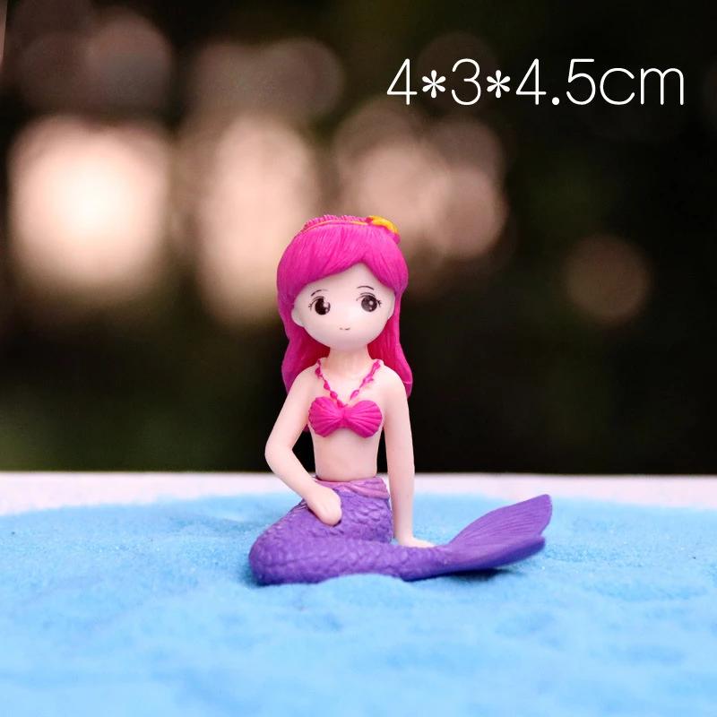 Kawaii Mermaid Figurines Mini Cartoon Mermaid Aquarium/Desk Decorations Children DIY Micro-landscape Accessories