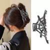 Halloween Autumn New Temperament Spider Web Hair Clip Personality Grab Clip Metal Alloy Creative Big Shark Clip Hair Accessories