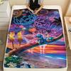 Stitch Cartoon printing Flannel Blanket Bedroom Sofa Camping Warm blanket Gifts for family and friends-MJ015