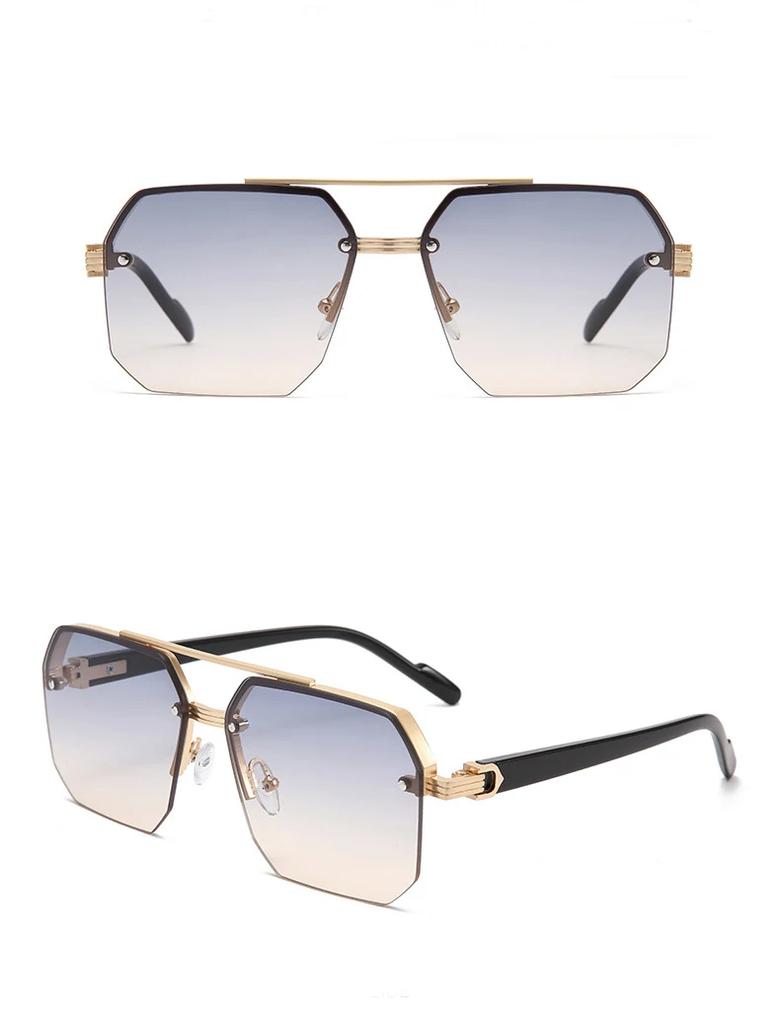 1/2Pcs Metal Square Frame Fashion Decorative Sunglasses Street Shot