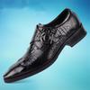 Модные мужские туфли из крокодиловой кожи, мужские повседневные туфли-оксфорды с острым носком, мужские деловые туфли-оксфорды на шнуровке для офиса