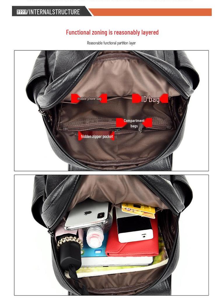 2025 Универсальный женский рюкзак из мягкой кожи - Большая вместимость для школы, путешествий и использования на открытом воздухе