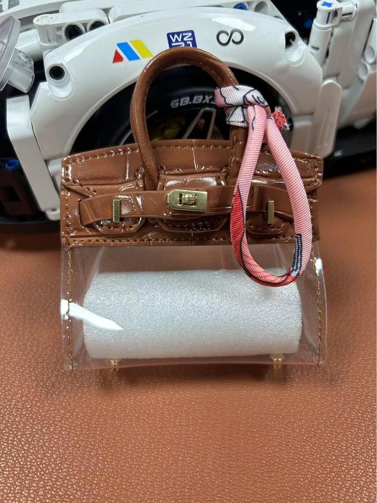 Exquisite Mini Platinum Bag Pendant for Car Keys & Earphones - Perfect for Internet Celebrity Style