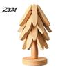 Heat Resistant Trivet for Kitchen Collapsible Wooden Trivets Hot Dishes, Christmas Tree Shaped Pot Mat Table, Wood Insulated Coaster Pots Holder