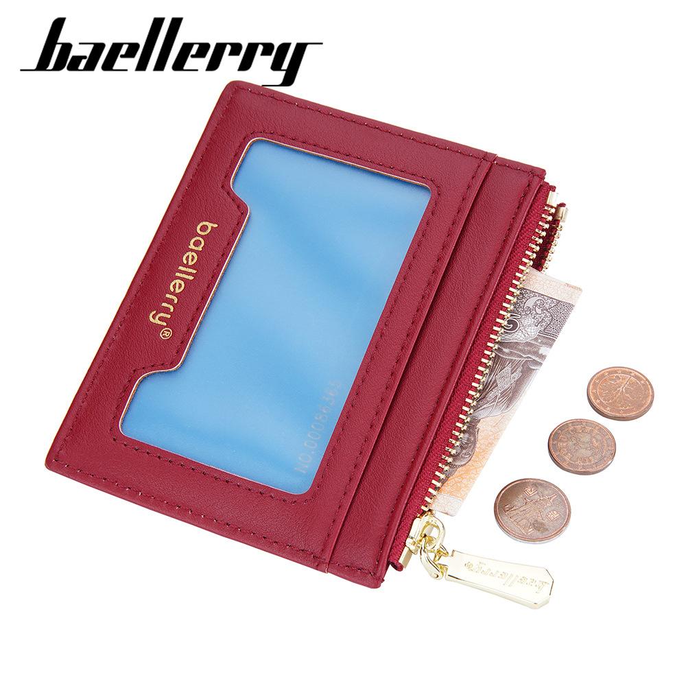 Женский короткий кошелек Baellerry из искусственной кожи, кошелек на молнии для монет, простой модный держатель для карт, держатель для водительского удостоверения, ключница