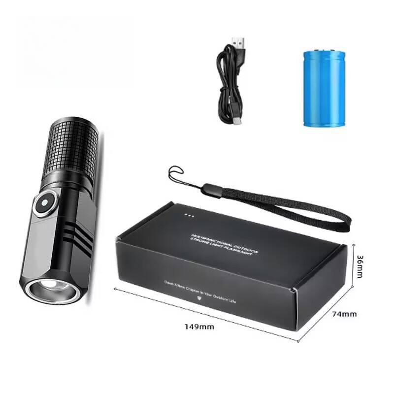 USB перезаряжаемый фонарик аварийное освещение портативный для исследования на открытом воздухе кемпинга IP65 водонепроницаемый материал из алюминиевого сплава 3 режима