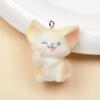 Resin Flocking Cute Three-dimensional Cat Keychain Pendant Car Key Chain Pendant Bag Pendant