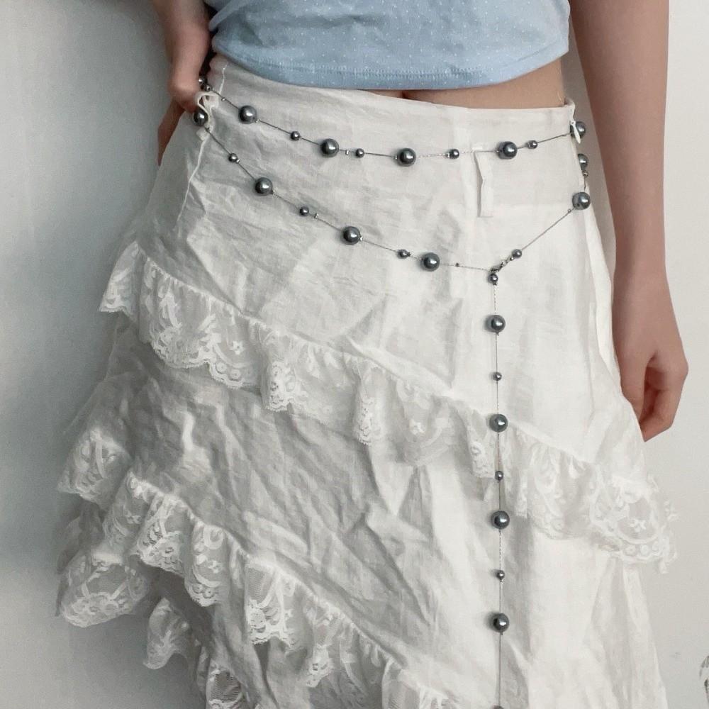 Y2K Pearl Waist Chain Tassel Women Body Chain Belt All-match Body Jewelry Photoshoot