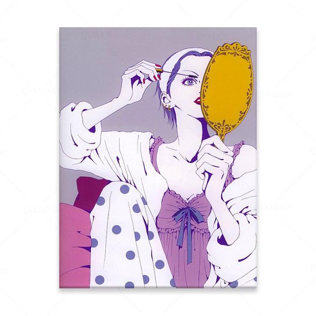 Solid Wood Frame Anime Black Stone Nana Canvas Poster Art Painting and Wall Art Picture Print Modern Family Bedroom Decor Posters