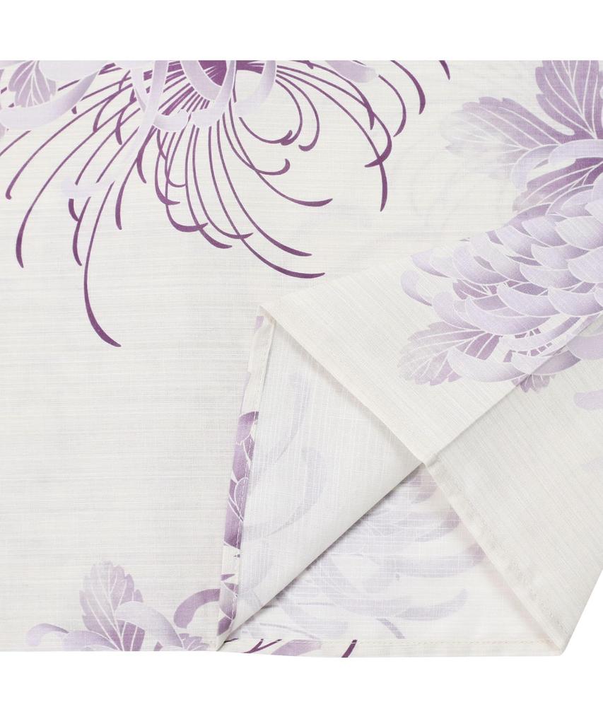 Юката Set for Change 3 Piece Set Heiko Junior Girls H Purple Chrysanthemum [KYOETSU] Девочки, цвет экрю, плетение, (Юката, Оби, Гета) (2. Дымка, 130см)