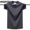 IHUASU Хлопковая футболка с коротким рукавом, мужская модная свободная рубашка с половиной рукава, сострадательная рубашка с принтом