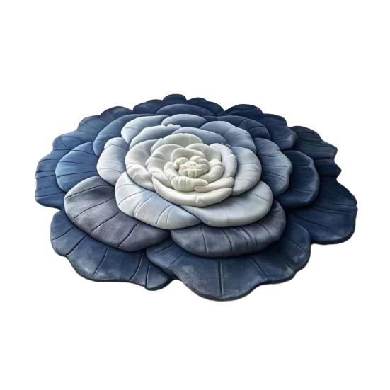 3D Flower Floor Mat Absorbent Floral Bathroom Rug Quick-Dry Floor Rug with Anti-Slip Backing for Kitchen Bedroom Entryway Vanity Area