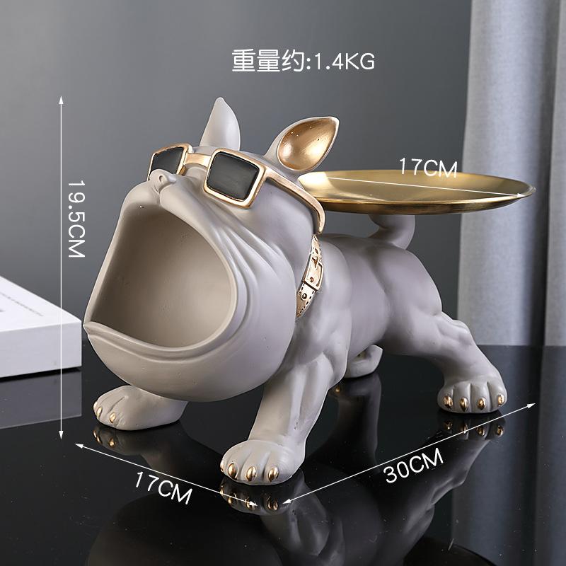 Creative Bulldog Enters The Door, Puts The Key In The Ornament, Porch Shoe Cabinet Storage Box, Home Decoration