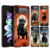 Чехол для телефона с изображением быка для Samsung Galaxy Z Flip 3 4 5 6 7 Жесткий черный складной ПК Для Samsung Z Flip3 Flip4 Flip5 Чехол