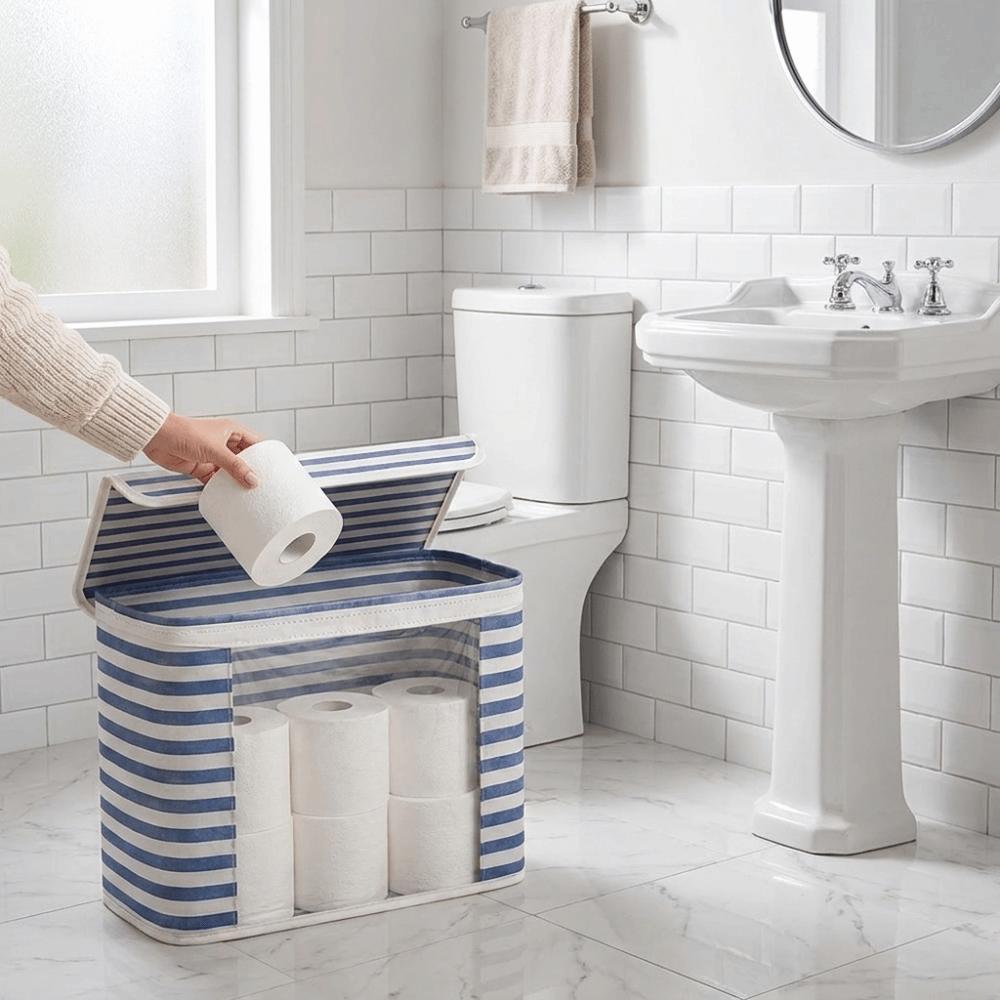 Clear Window Toilet Paper Holder Folding Bathroom Tissue Box Bathroom Accessories
